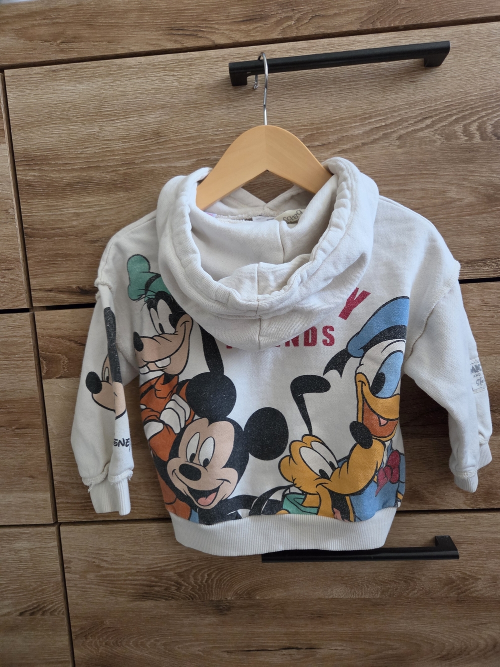 Zara Disney White Kids Hoodie with Mickey & Friends Print (Unique)